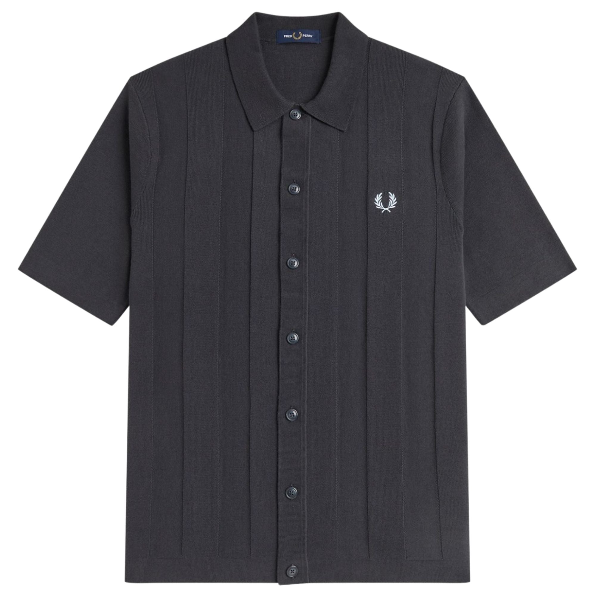 Fred Perry Tonal Veritcal Stripe Shirt - Anchor Grey