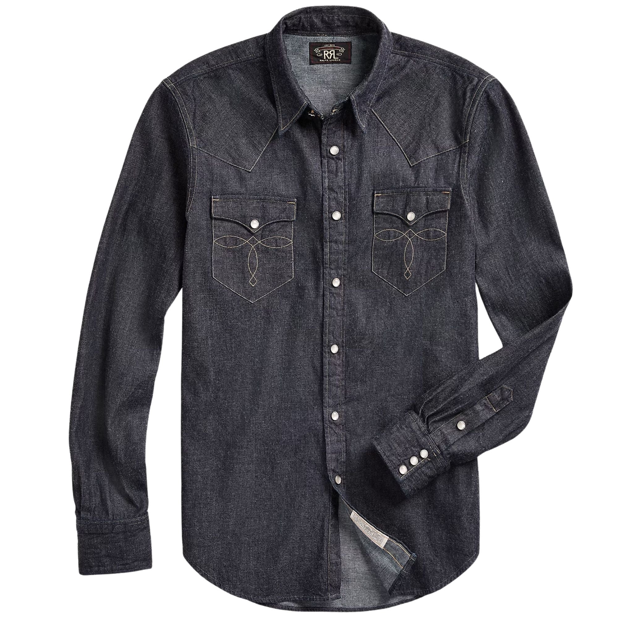 RRL by Ralph Lauren Slim Fit Denim Western Shirt - Rinse