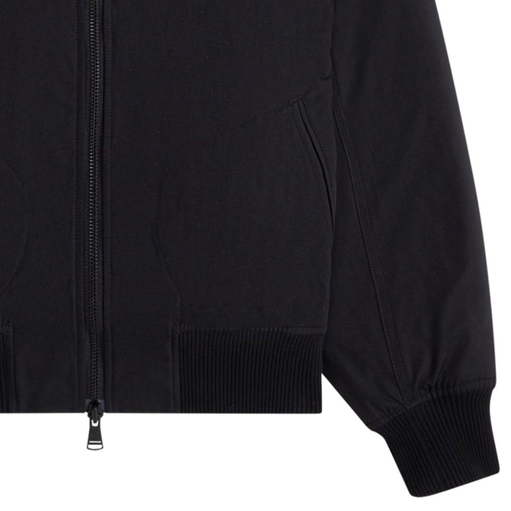 Fred Perry Leather Patch Bomber Jacket - Black