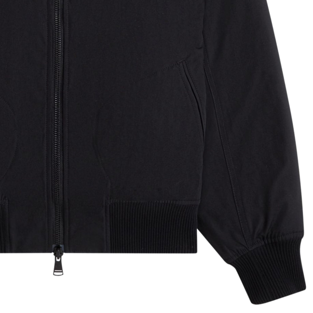 Fred Perry Leather Patch Bomber Jacket - Black