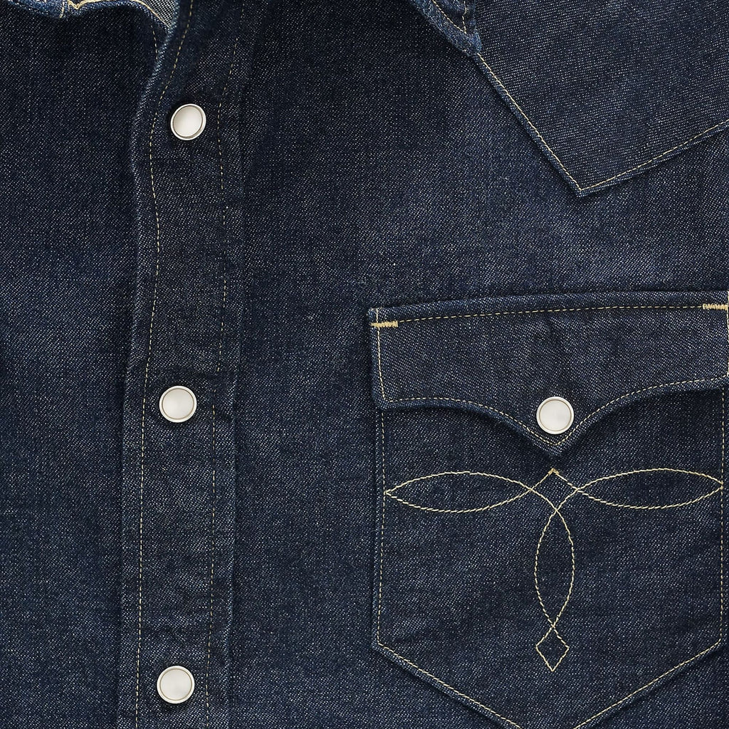 RRL by Ralph Lauren Slim Fit Denim Western Shirt - Rinse
