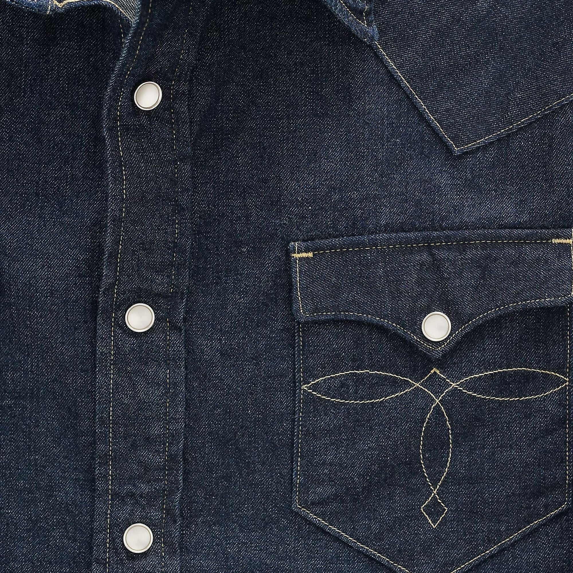 RRL by Ralph Lauren Slim Fit Denim Western Shirt - Rinse