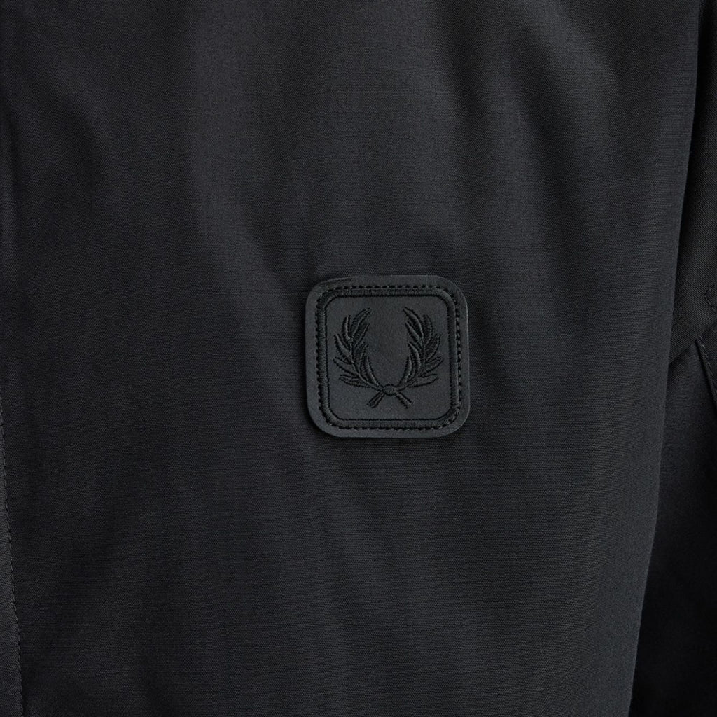 Fred Perry Leather Patch Bomber Jacket - Black