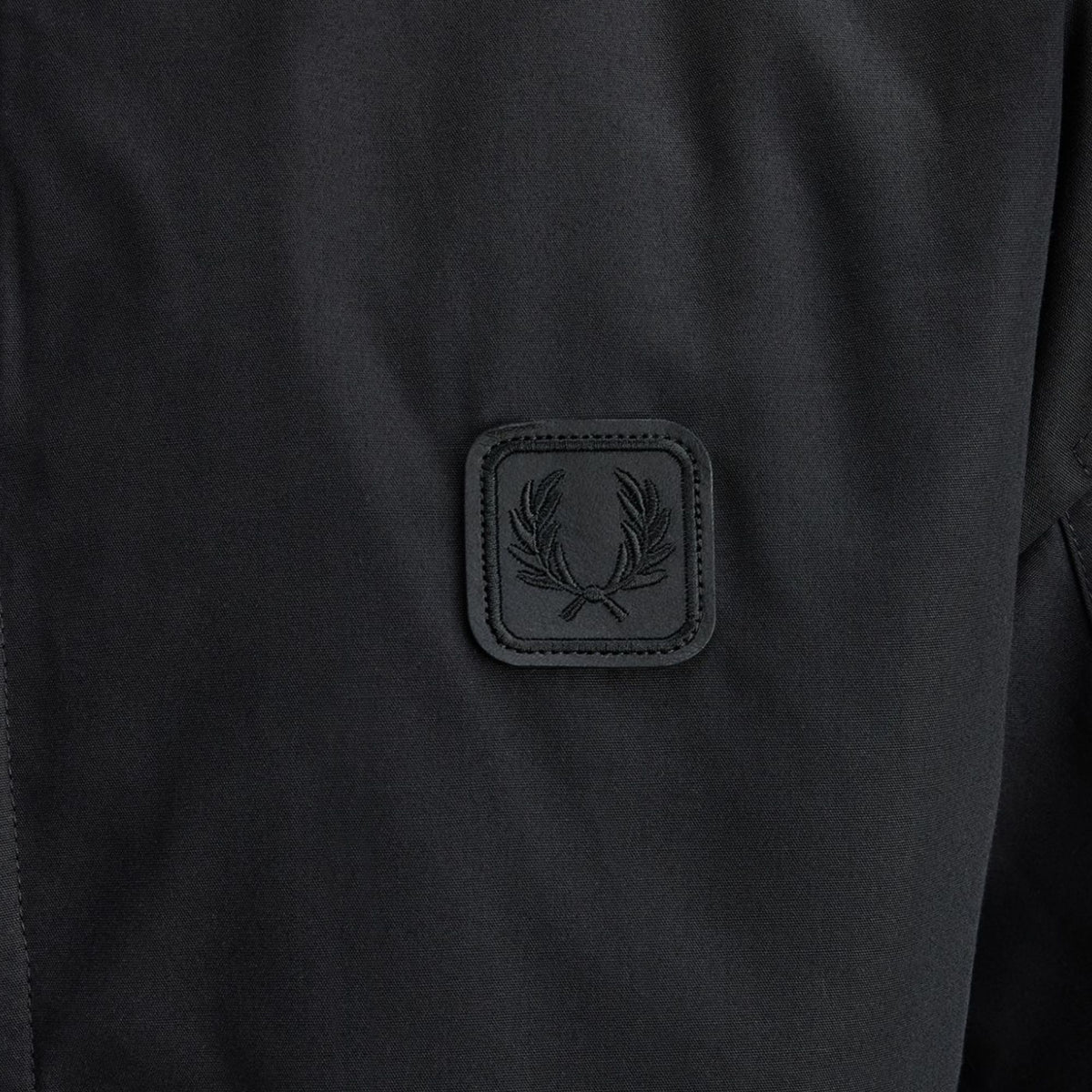 Fred Perry Leather Patch Bomber Jacket - Black