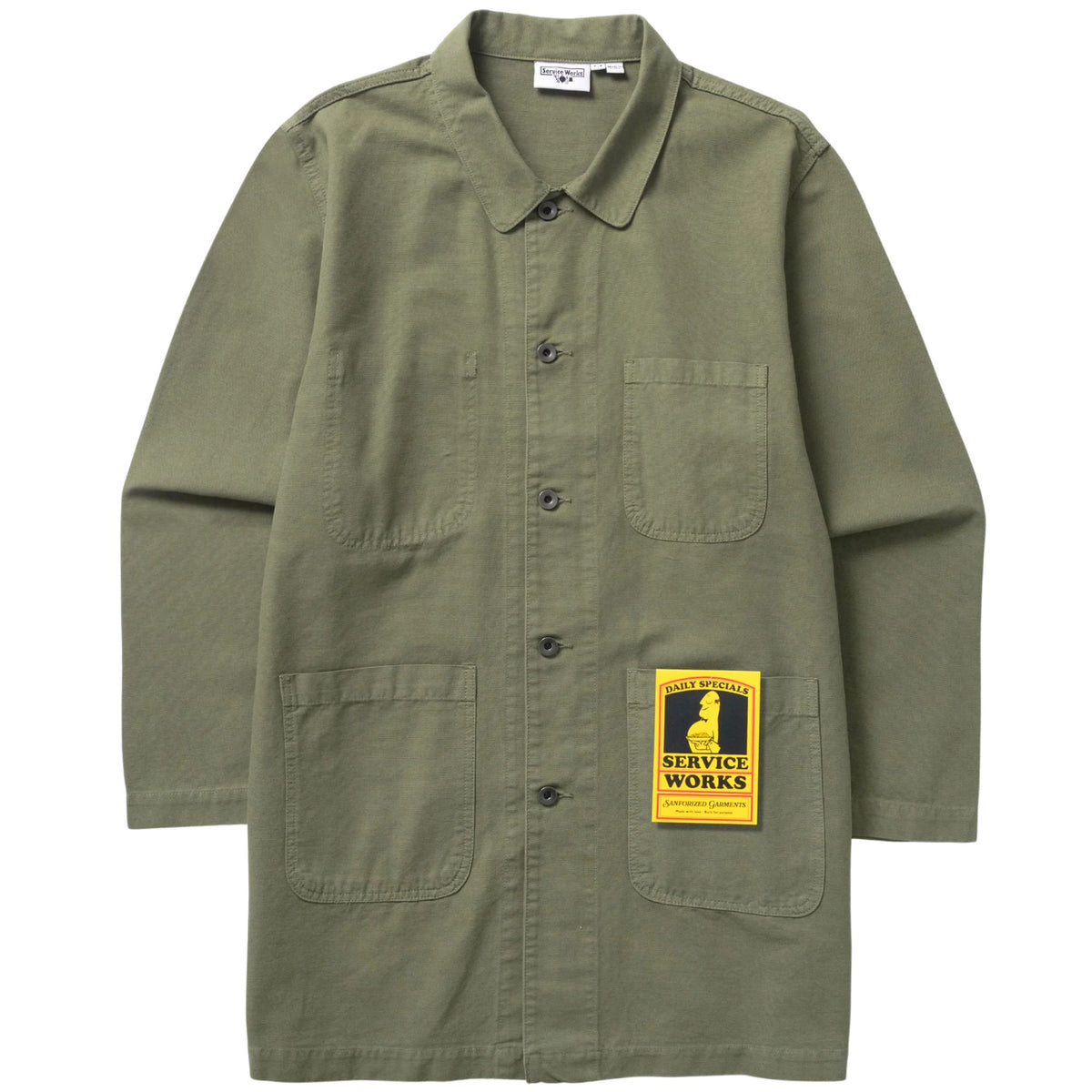 Service Works Canvas Long Shop Coat - Olive