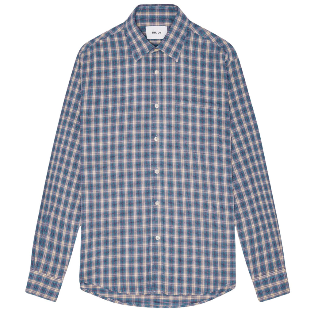 NN07 Deon Shirt - Blue Check
