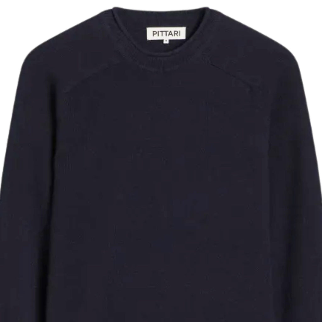 Pittari Usk Lambswool Roll Collar Jumper - Navy
