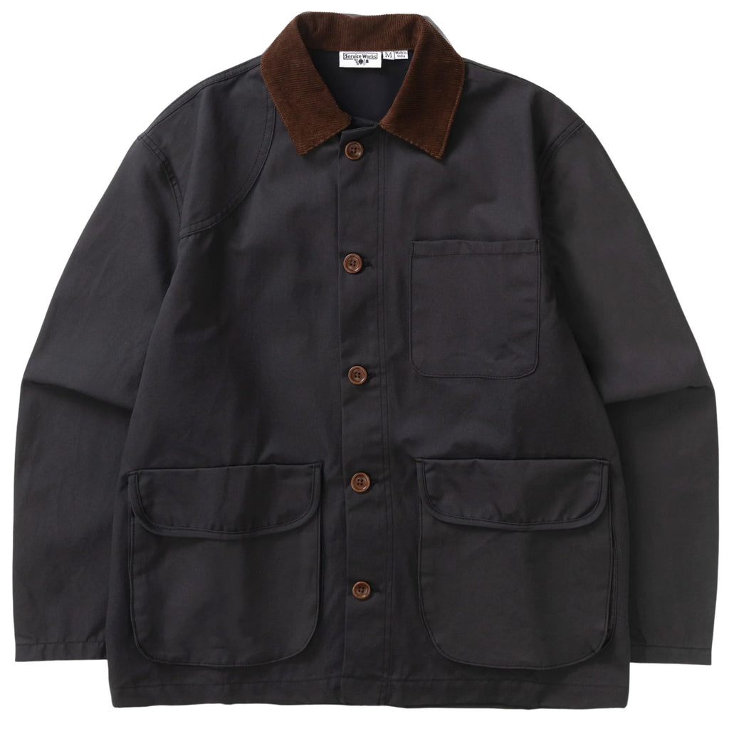 Service Works Waxed Barn Coat - Black