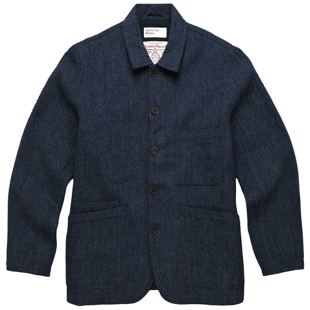 Universal Works Harris Tweed OG Bakers Jacket - Blue/Black