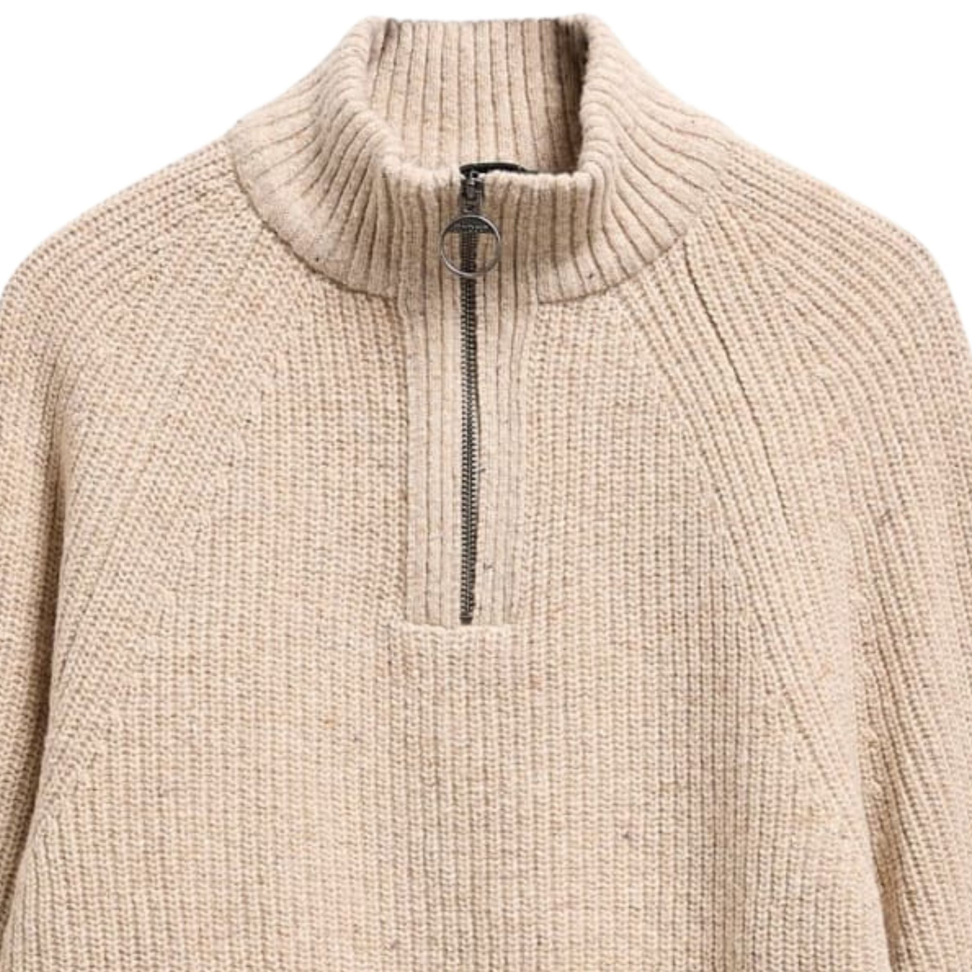 Barbour Fleck Half Zip - Pearl