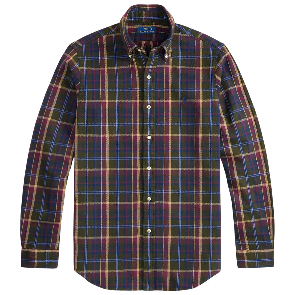 Polo Ralph Lauren Custom Fit Plaid Flannel Shirt - Olive Berry Multi