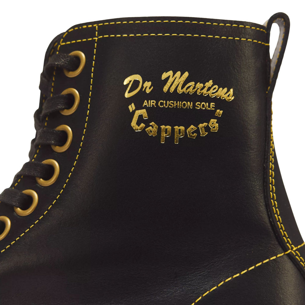 Dr. Martens Made In England 1460 Cappers Classic Calf Leather Lace Up Boots - Black