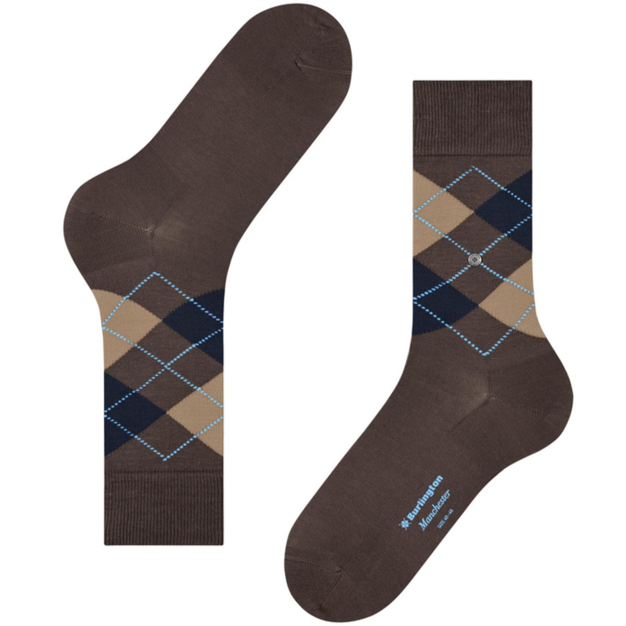 Manchester Socks - Brown and Navy