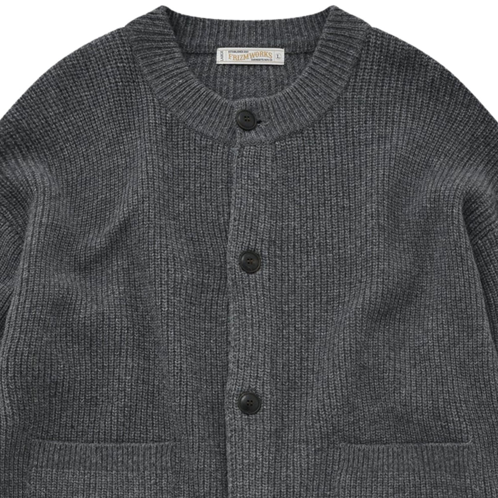 FrizmWORKS	Heavy Wool Round Cardigan - Dark Gray