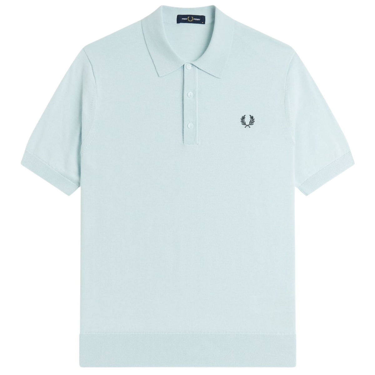 Fred Perry Cotton Knitted Shirt - Light Ice