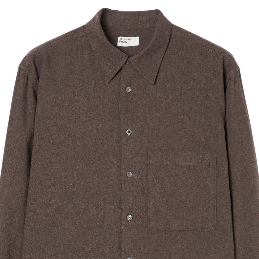 Universal Works Brushed Flannel Square Pocket Shirt - Brown