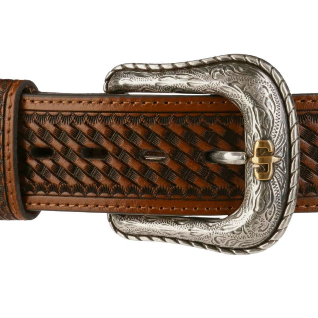 Stetson Hats Pebble Basket Weave Leather Belt - Pebble