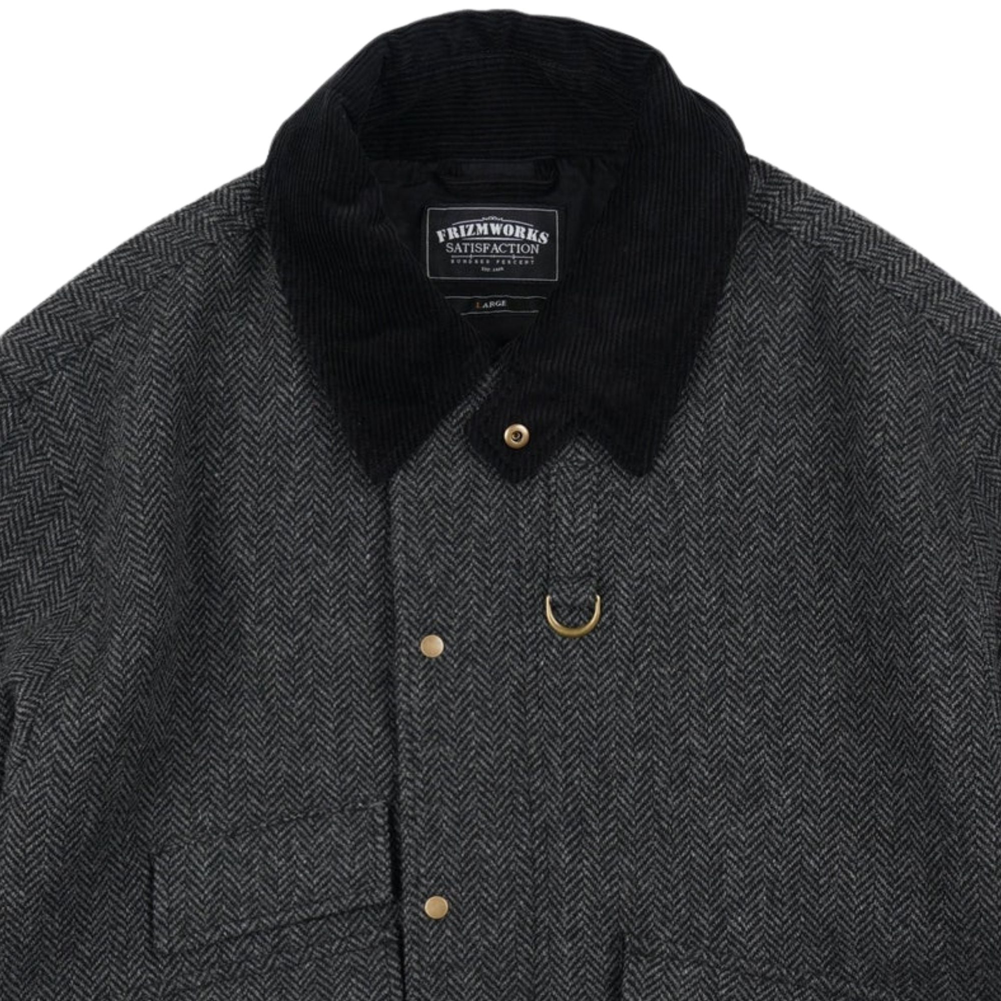 FrizmWORKS Herringbone Wool Hunting Jacket - Black