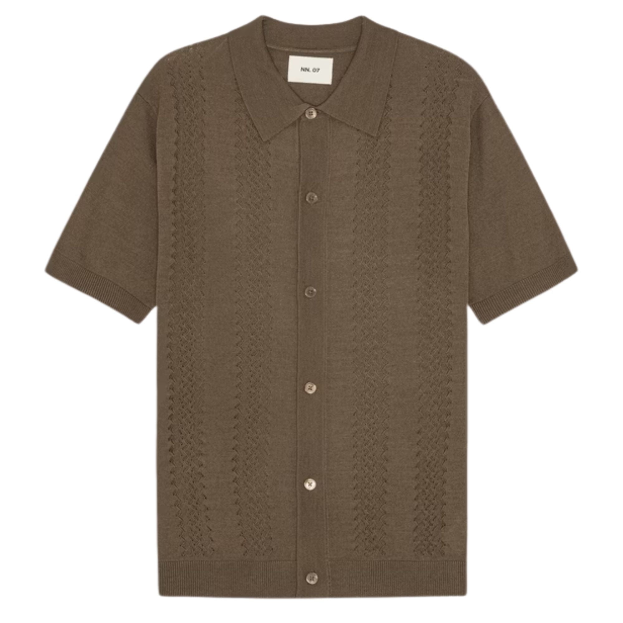 Thor Wool Blend Button Through Polo Shirt - Mable Husk – Stuarts