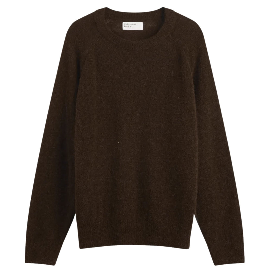 Universal Works Lyon Crew Alpaca Knit - Brown
