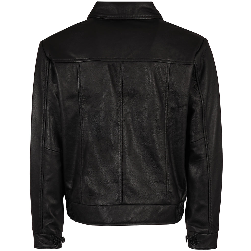 Leather Gab Jacket - Black