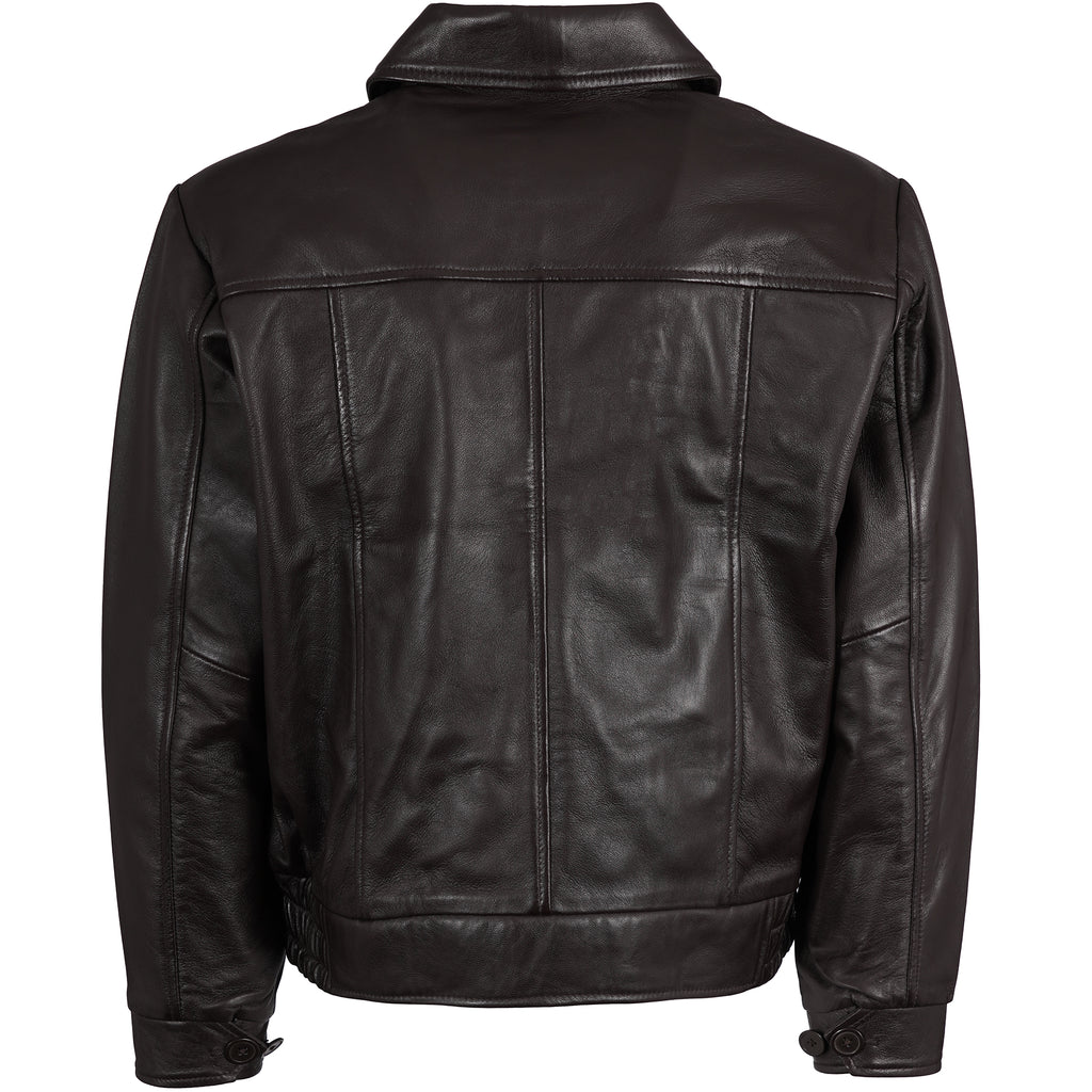 Leather Gab Jacket - Brown