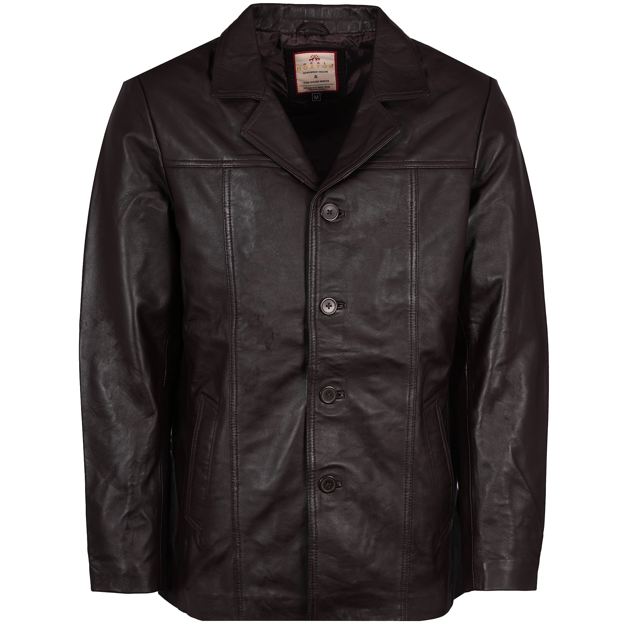 Leather Reefer Jacket - Brown