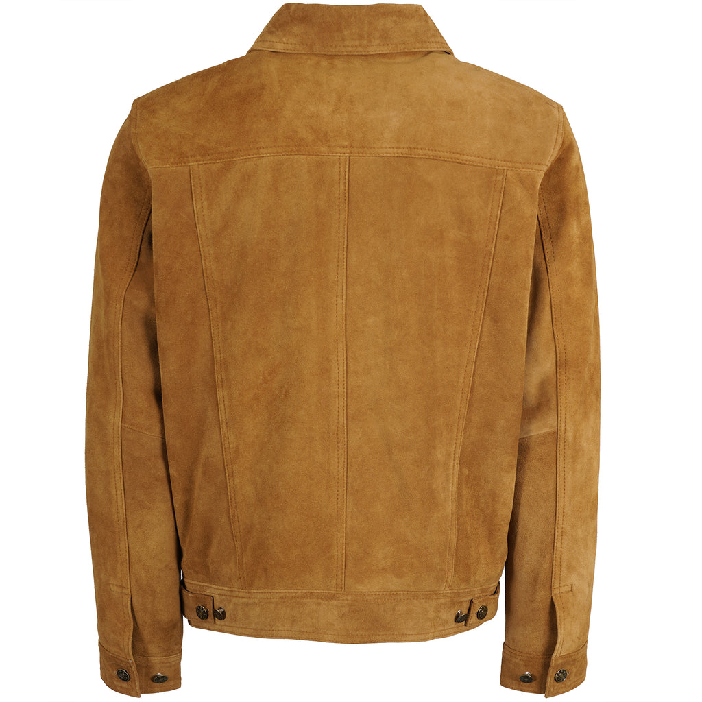 Suede Trucker Jacket - Tan