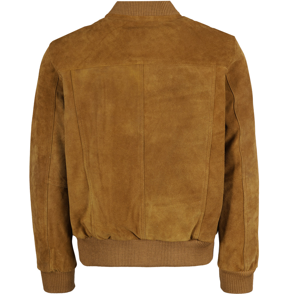 Suede Bomber Jacket - Tan