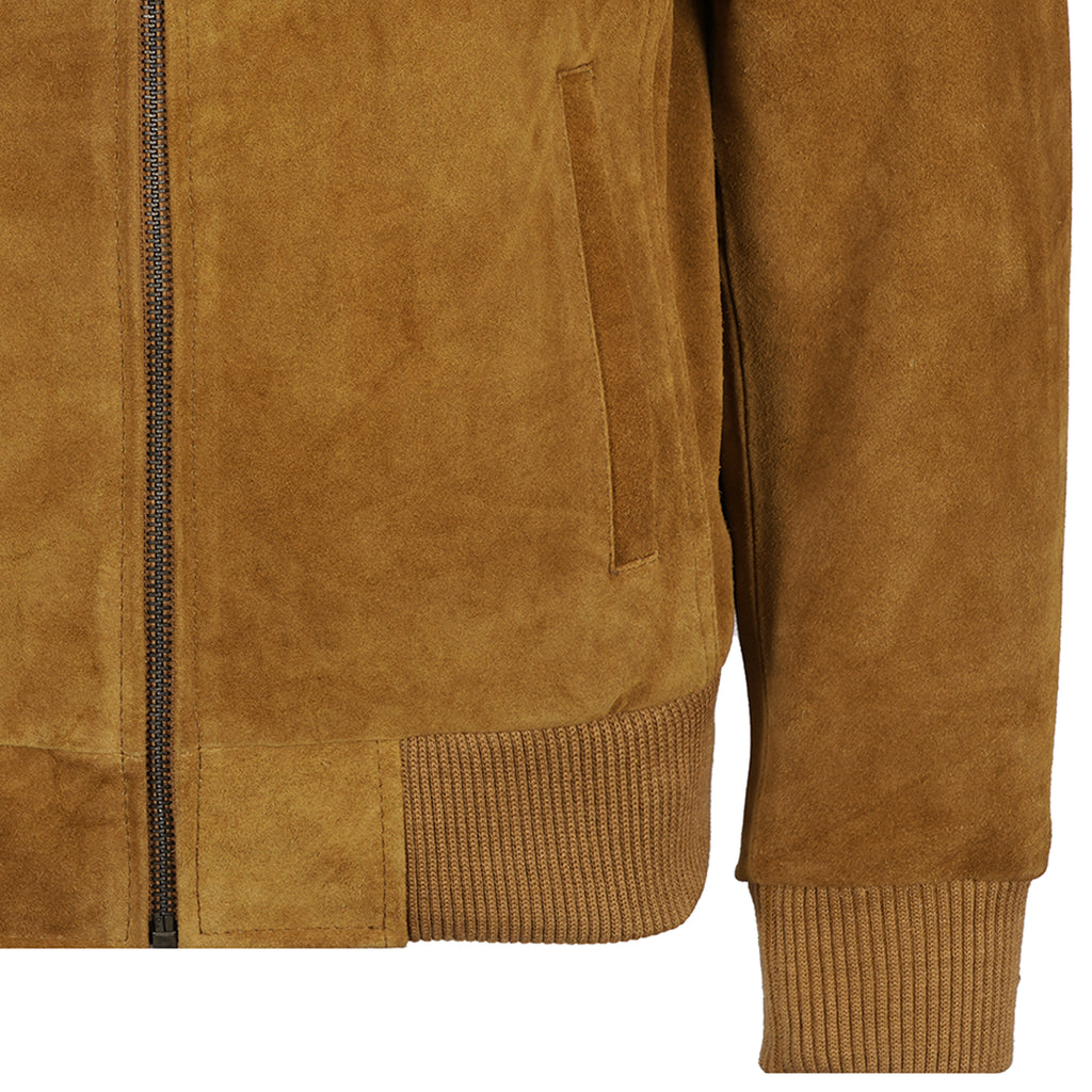 Suede Bomber Jacket - Tan