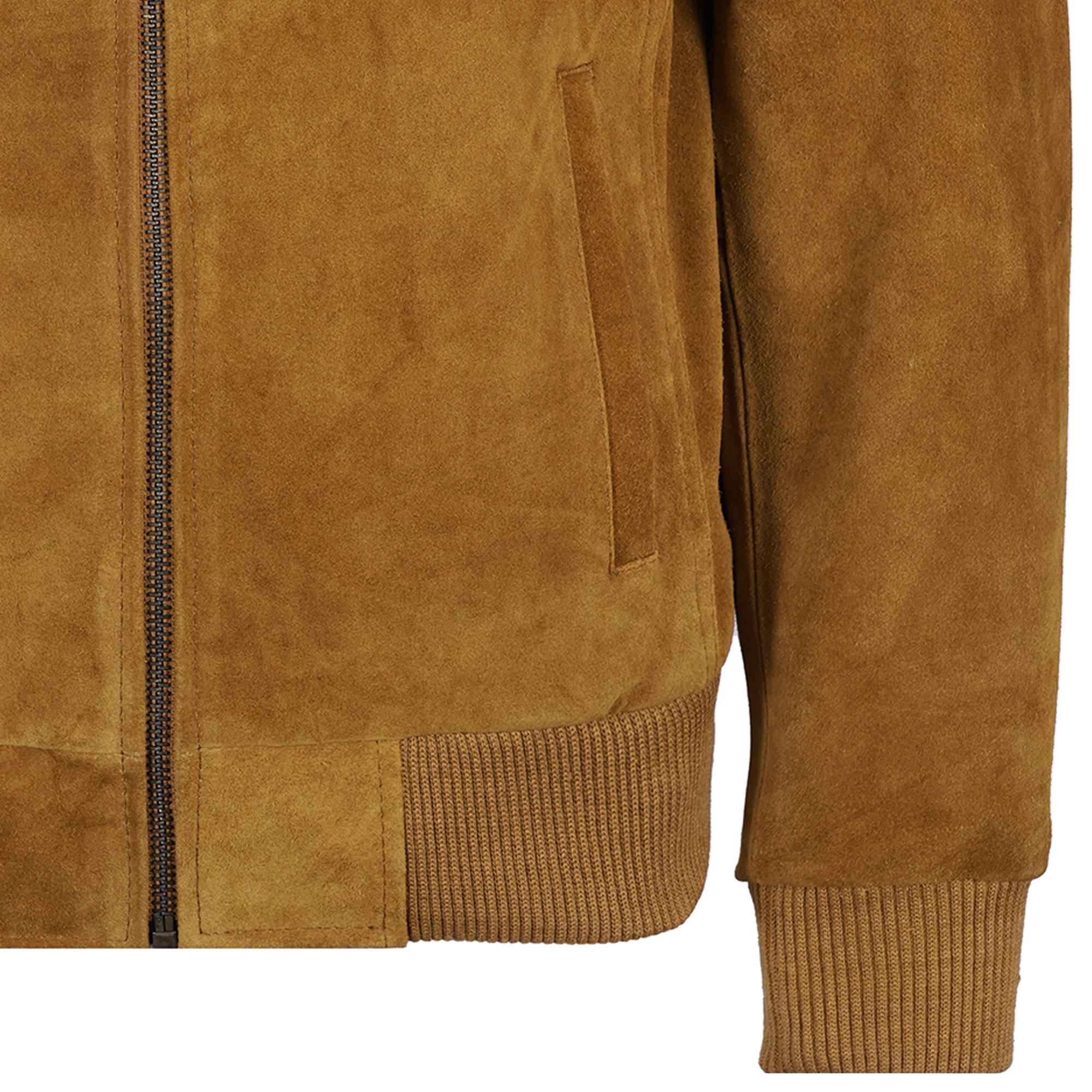 Suede Bomber Jacket - Tan
