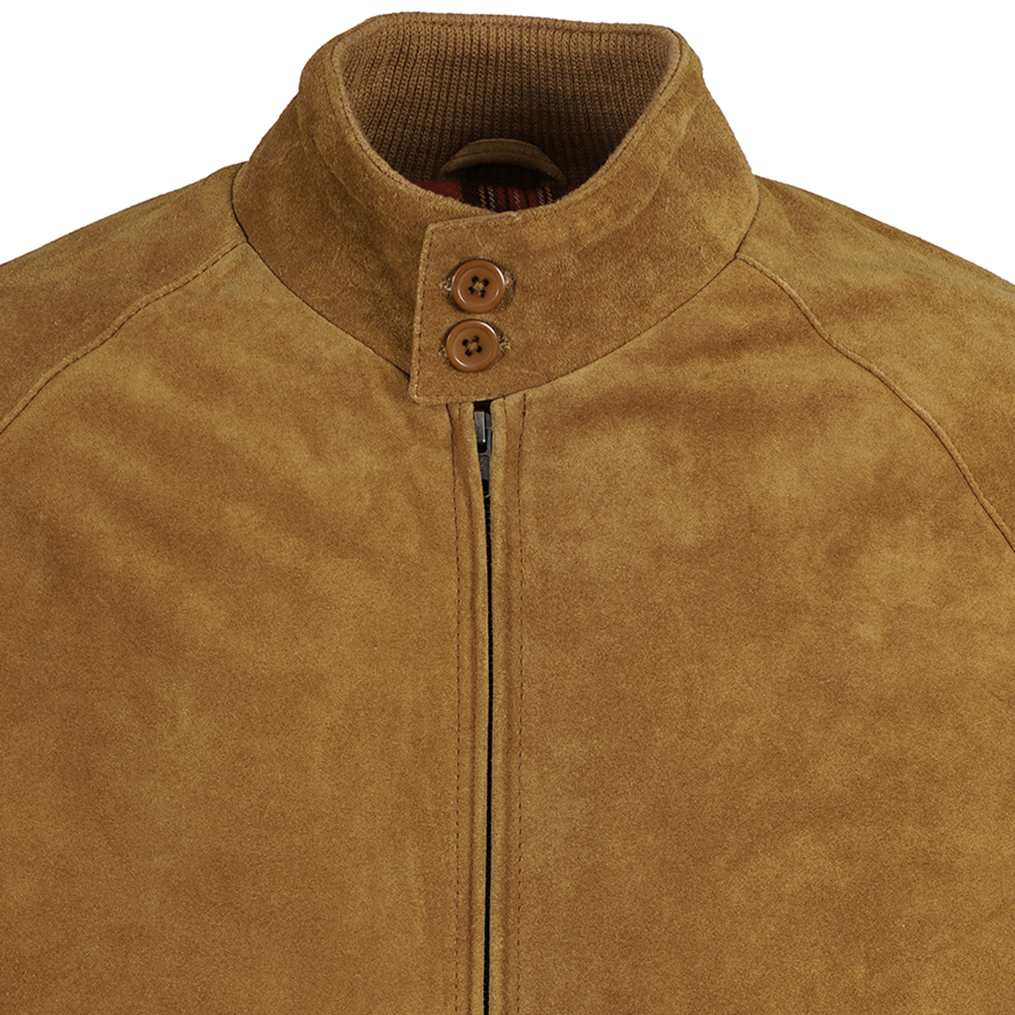 Suede Harrington Jacket - Tan