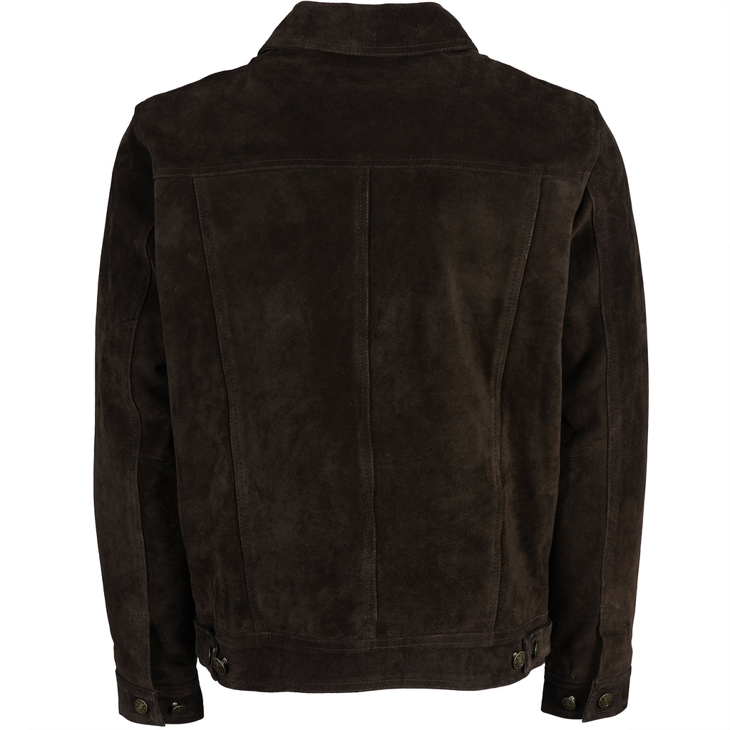 Suede Trucker Jacket - Brown