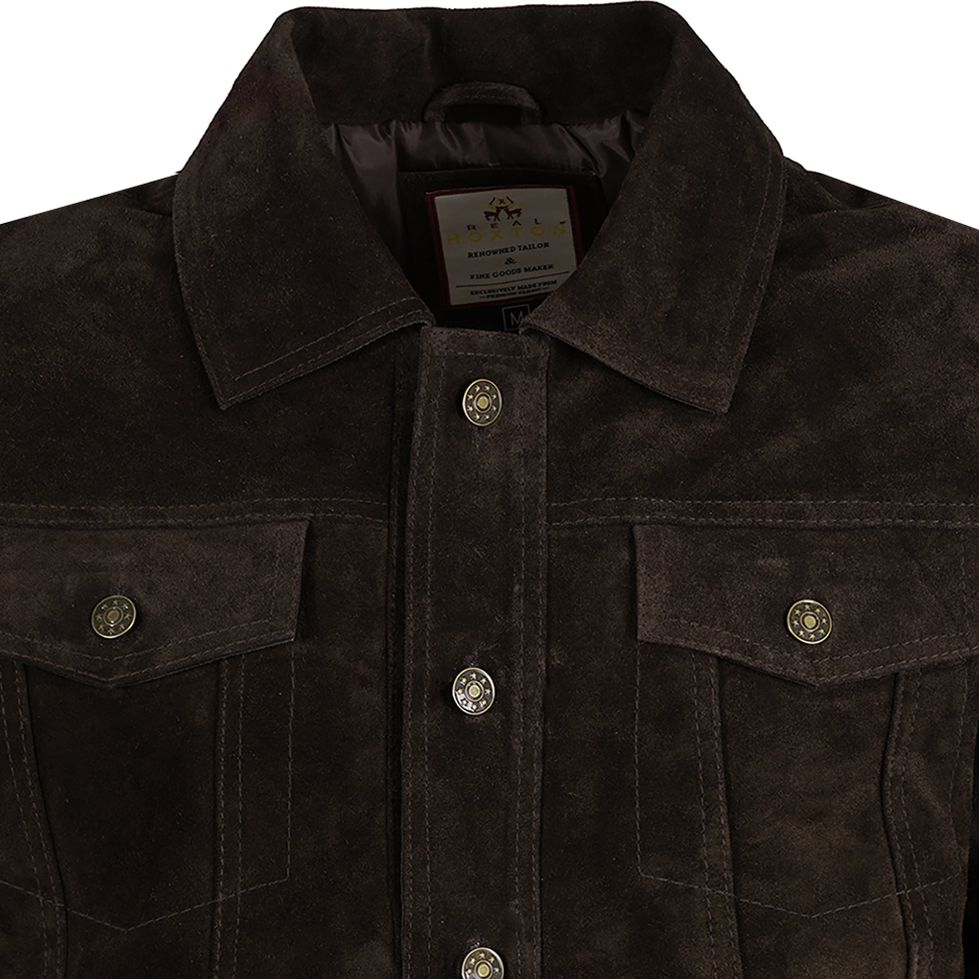 Suede Trucker Jacket - Brown