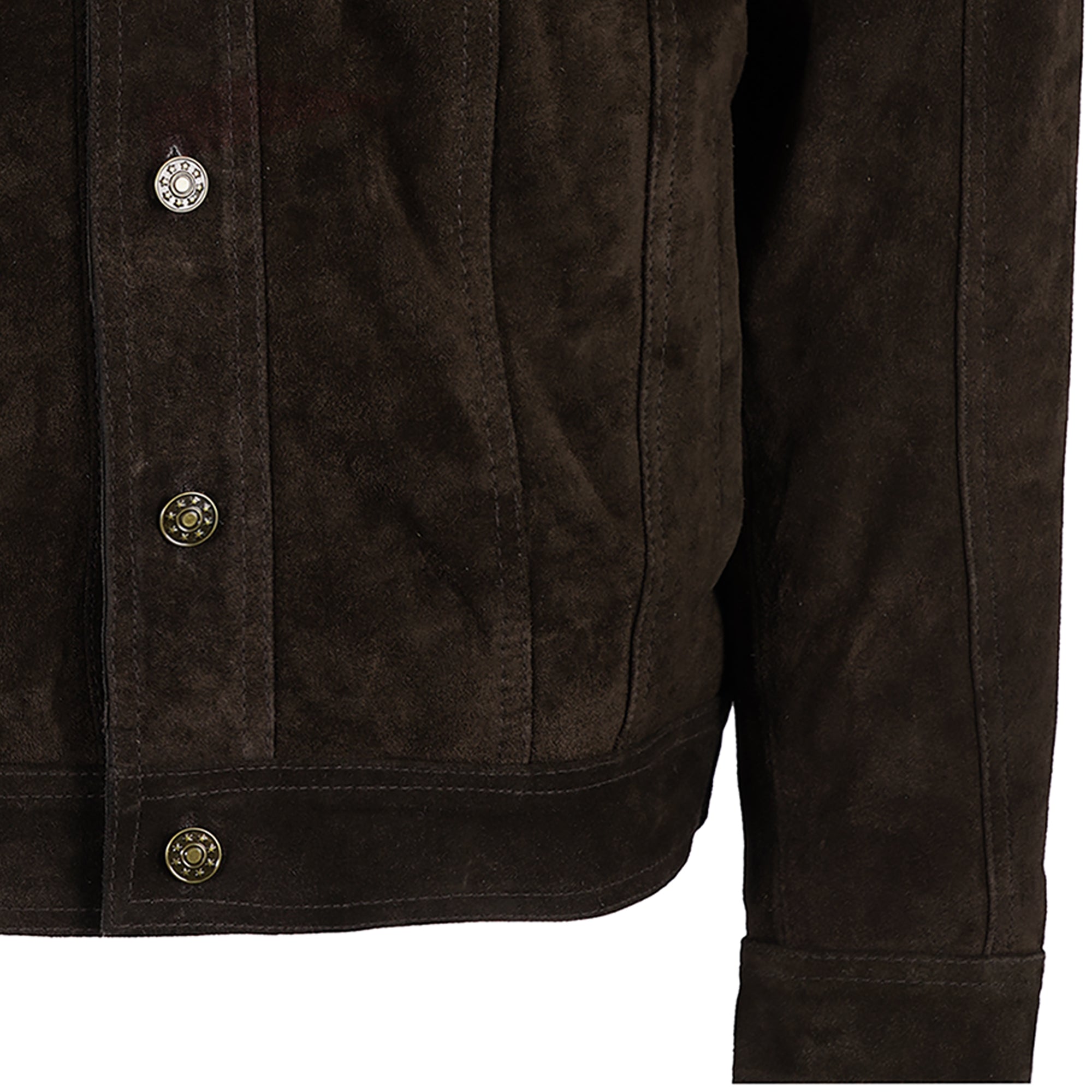 Suede Trucker Jacket - Brown
