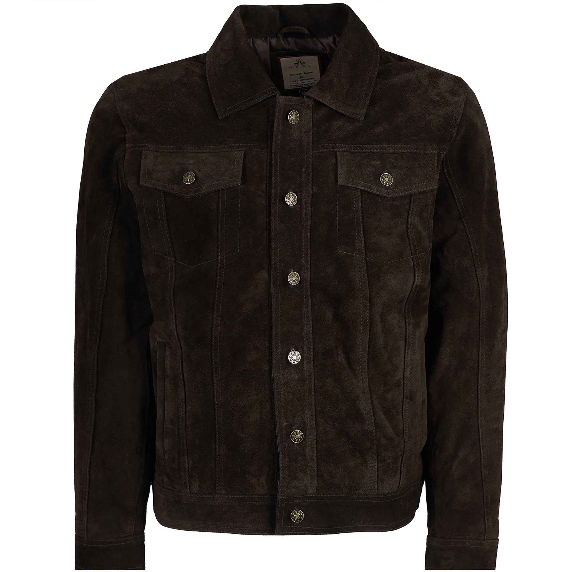 Suede Trucker Jacket - Brown