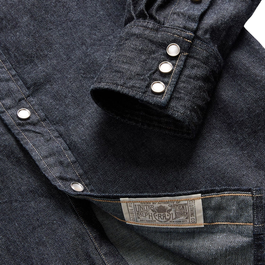 RRL by Ralph Lauren Slim Fit Denim Western Shirt - Rinse