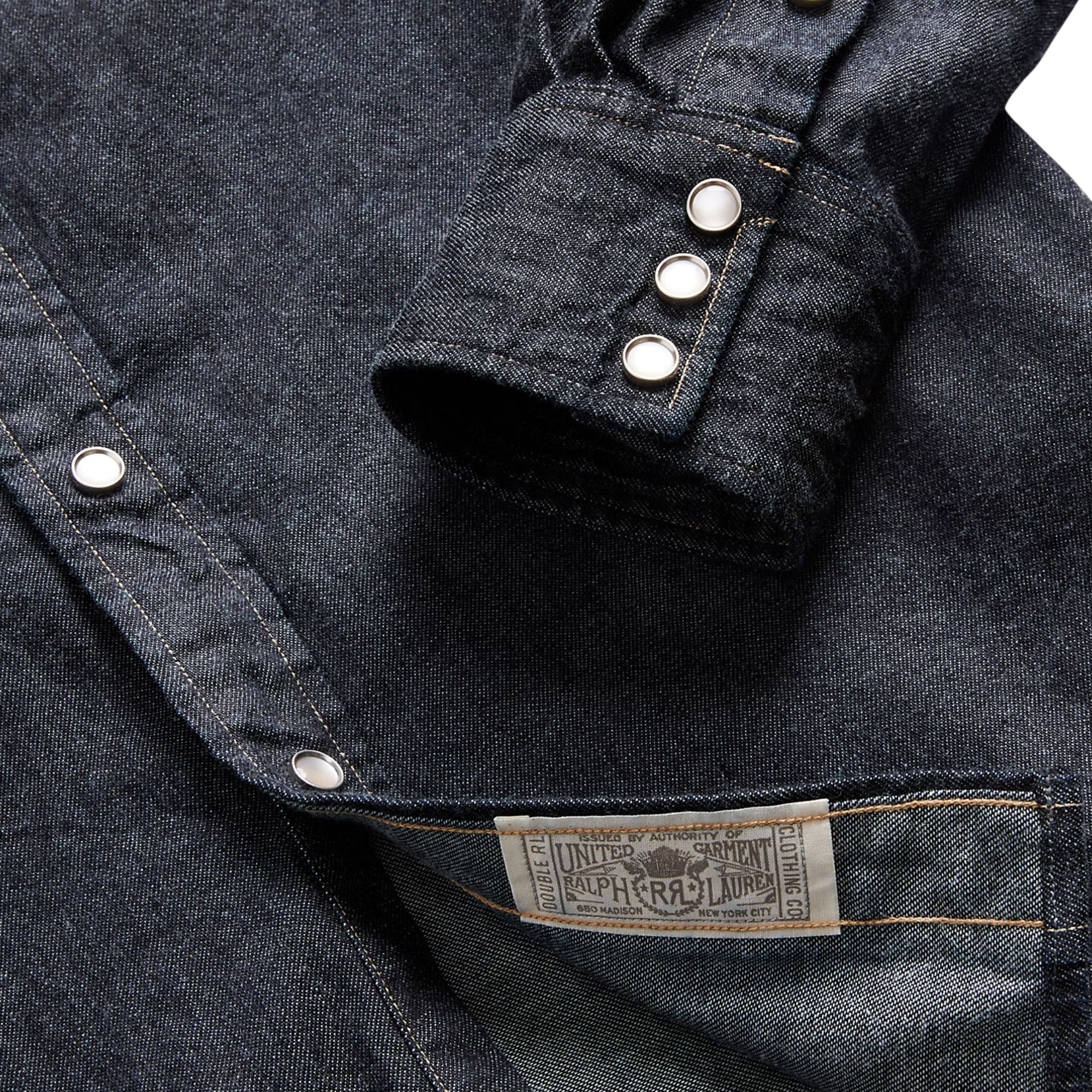 RRL by Ralph Lauren Slim Fit Denim Western Shirt - Rinse
