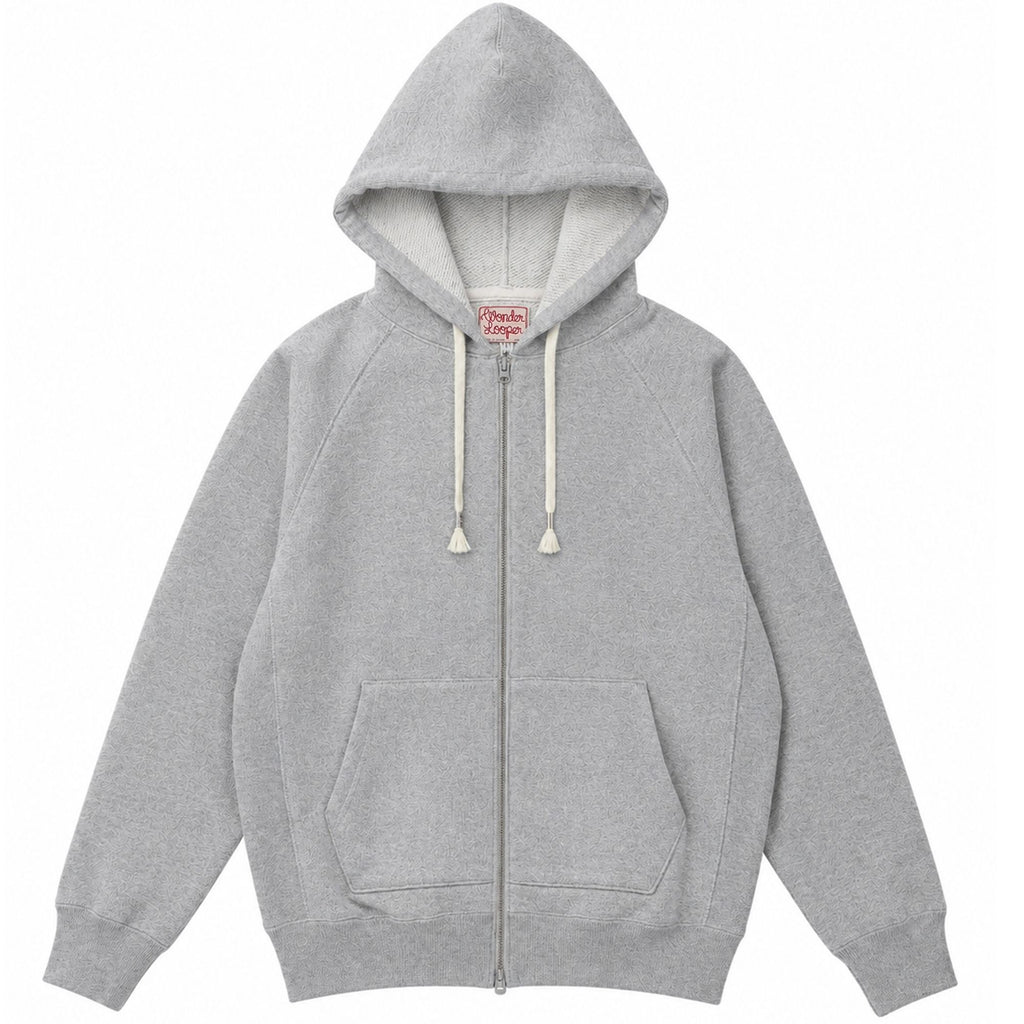 Wonder Looper Double Heavyweight French Terry Zip Hoodie - Heather Grey