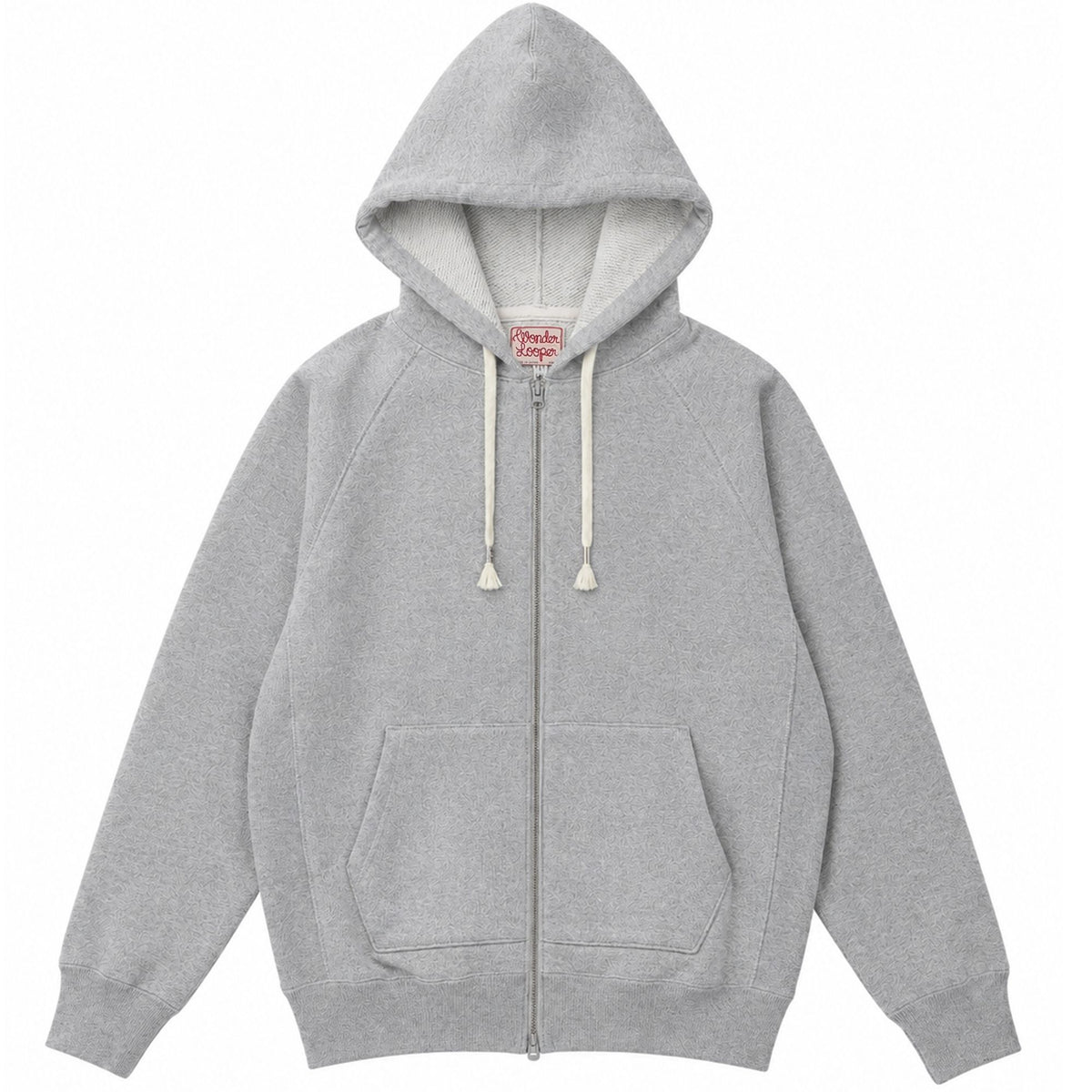 Wonder Looper Double Heavyweight French Terry Zip Hoodie - Heather Grey