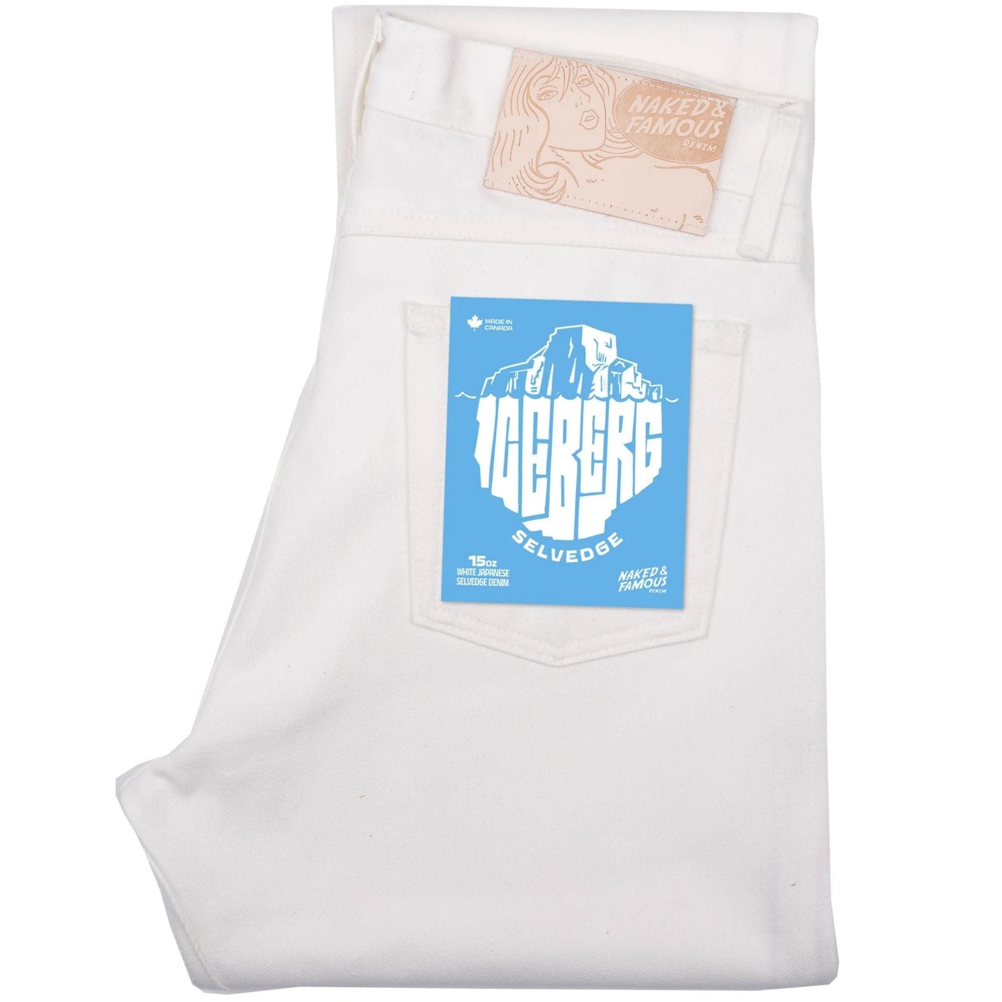 Naked and Famous Denim True Guy The Iceberg Selvedge - White