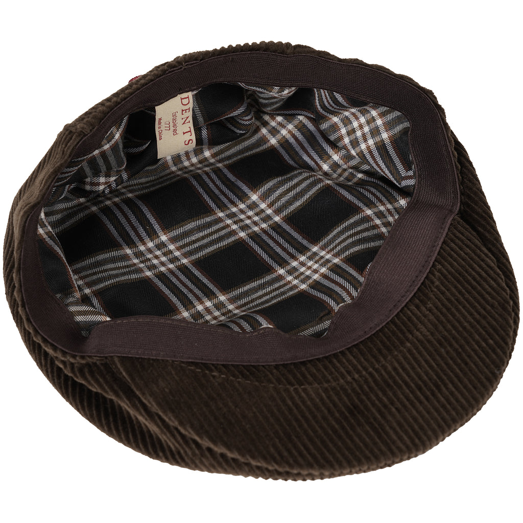 Dents Corduroy Flat Cap - Brown
