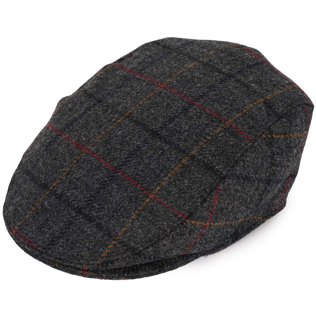 Moon Tweed Flat Cap - Charcoal