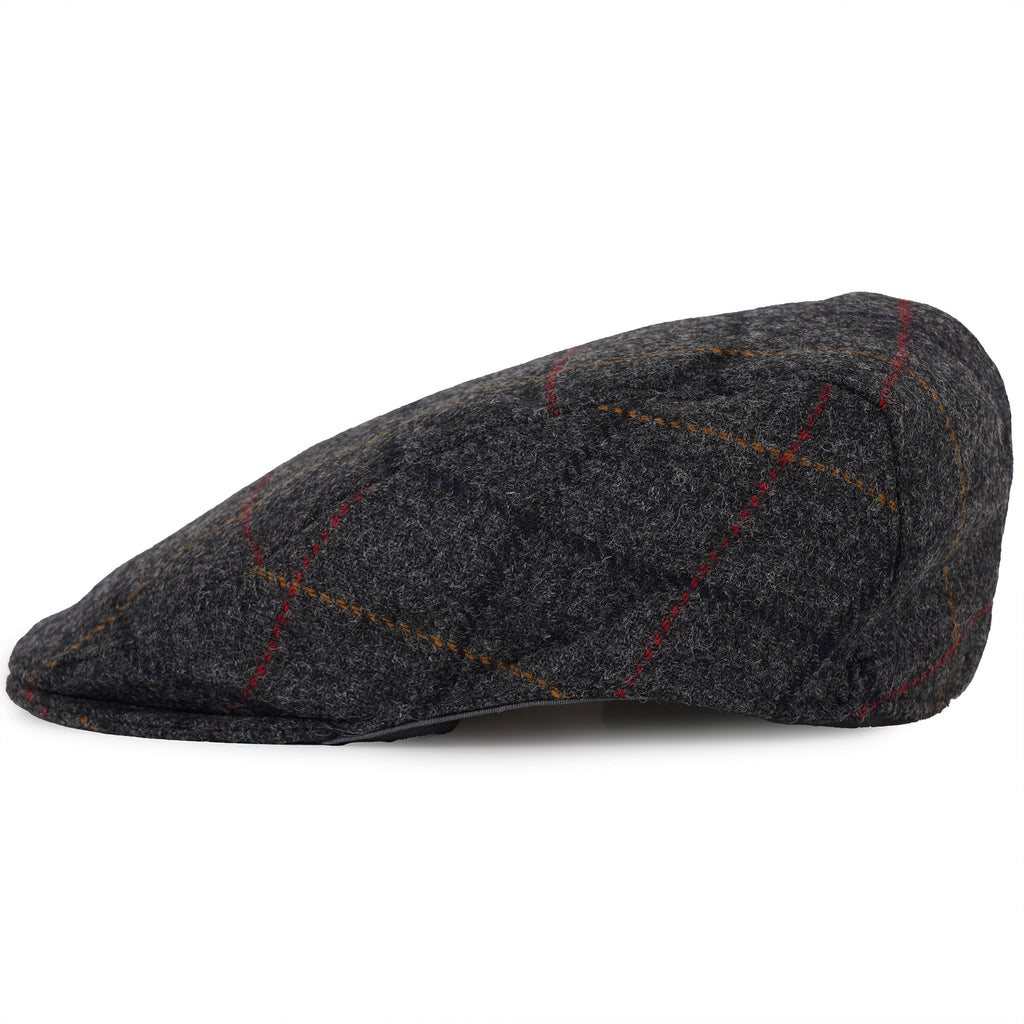 Moon Tweed Flat Cap - Charcoal