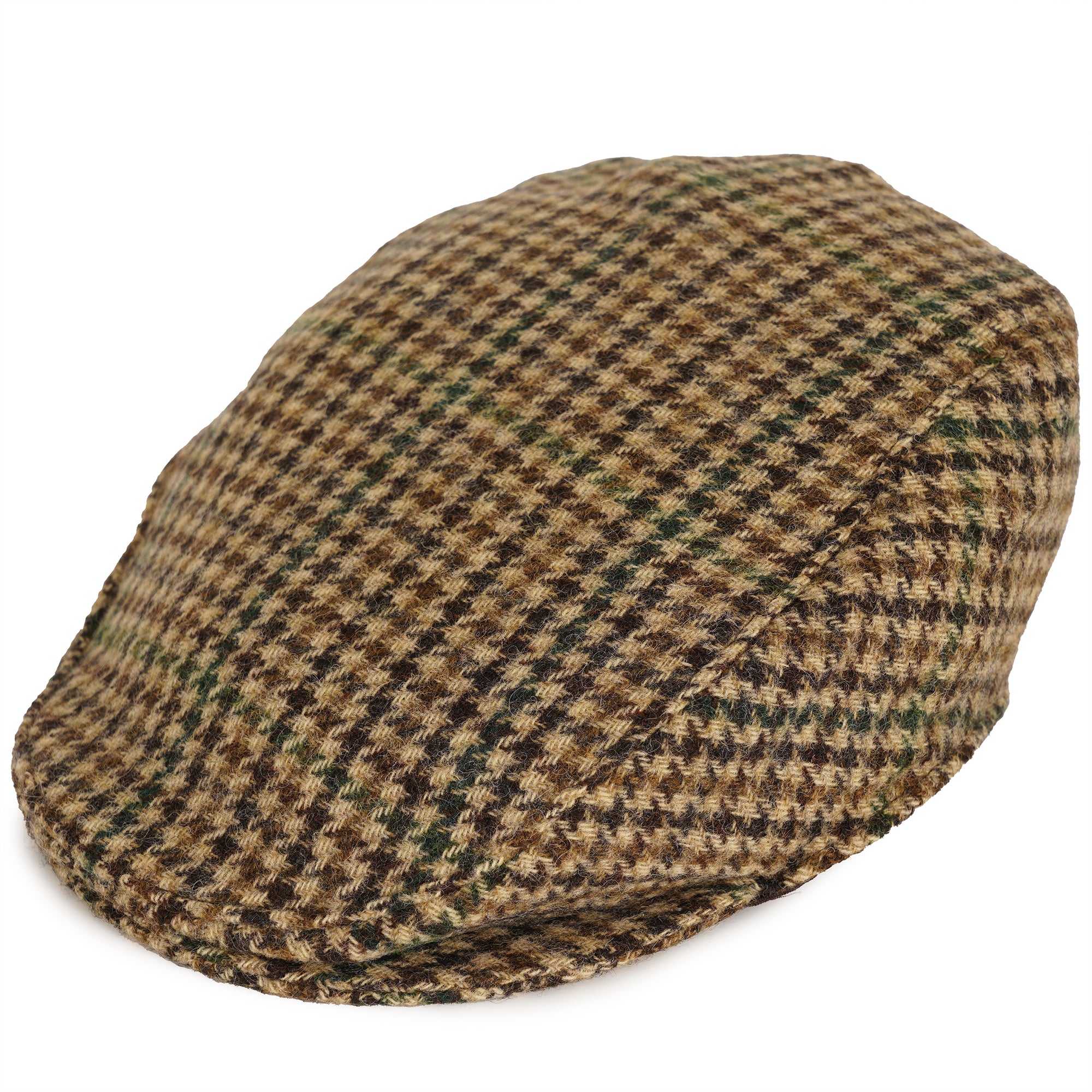 Moon Dogtooth Flat Cap - Brown