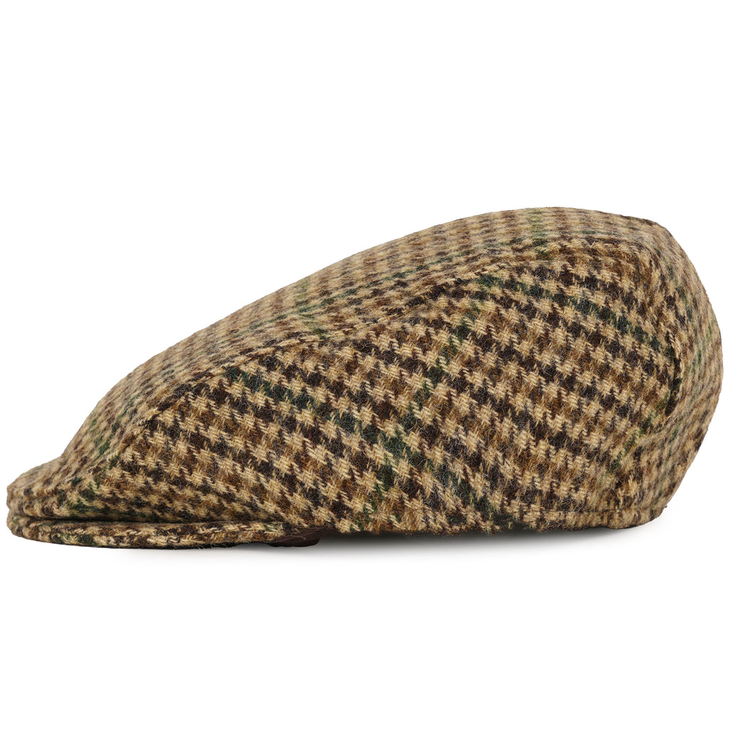 Moon Dogtooth Flat Cap - Brown