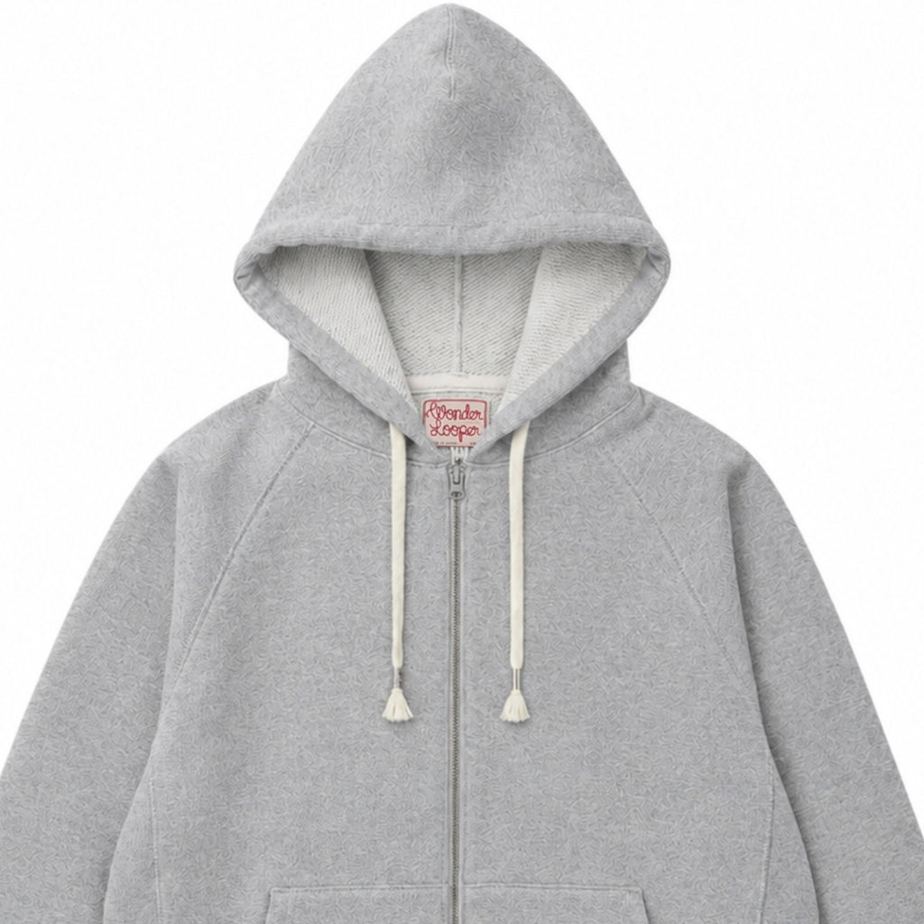 Wonder Looper Double Heavyweight French Terry Zip Hoodie - Heather Grey