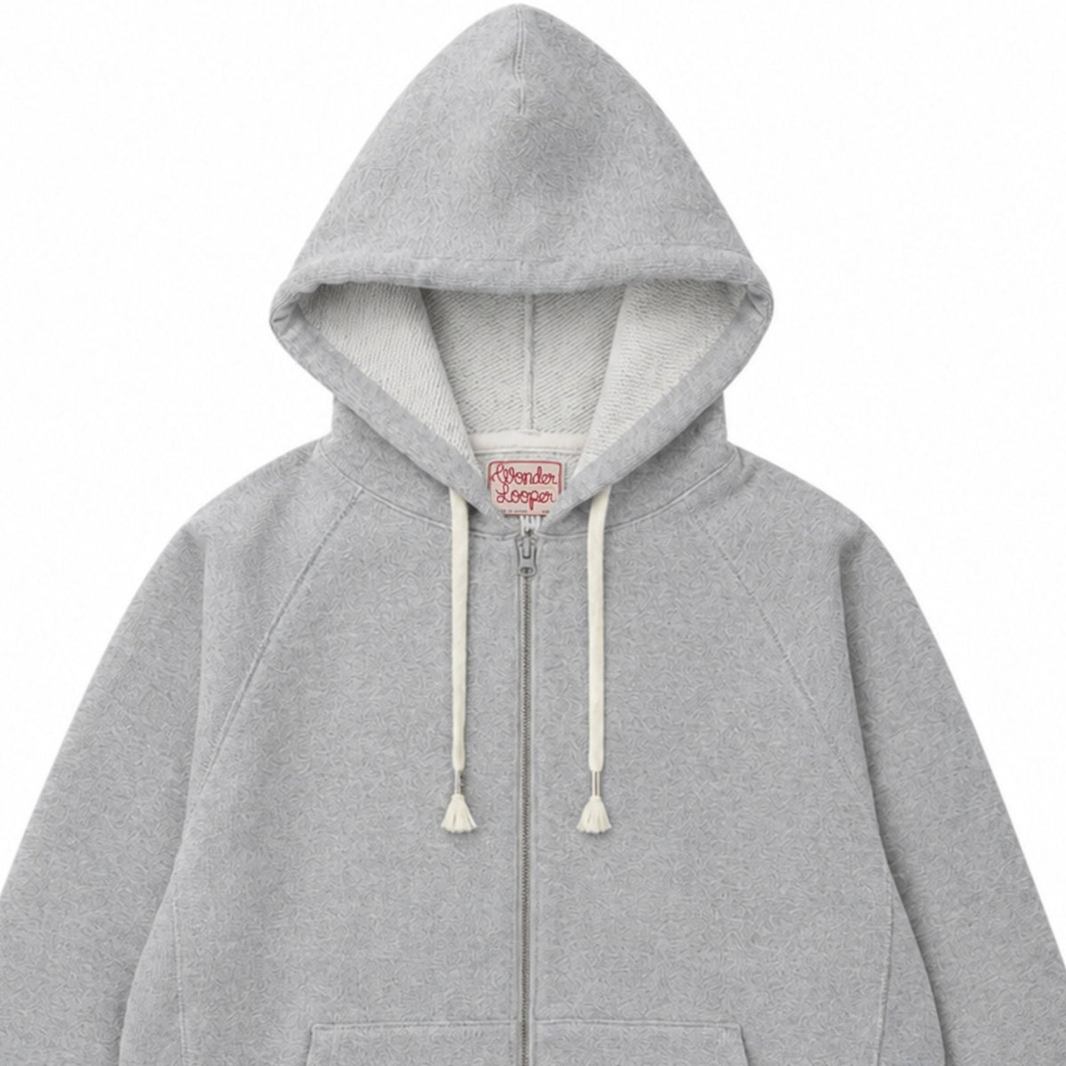 Wonder Looper Double Heavyweight French Terry Zip Hoodie - Heather Grey