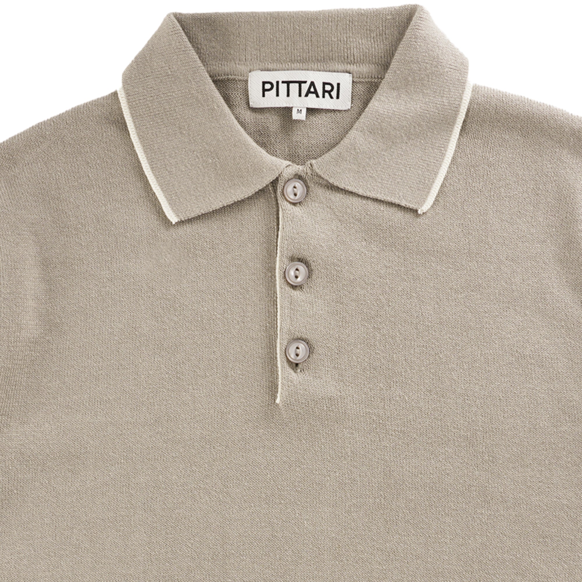 Pittari Short Sleeve Polo Tipping - Biscotto