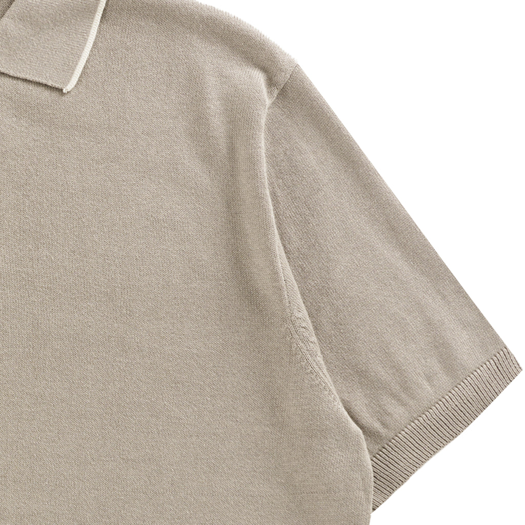 Pittari Short Sleeve Polo Tipping - Biscotto